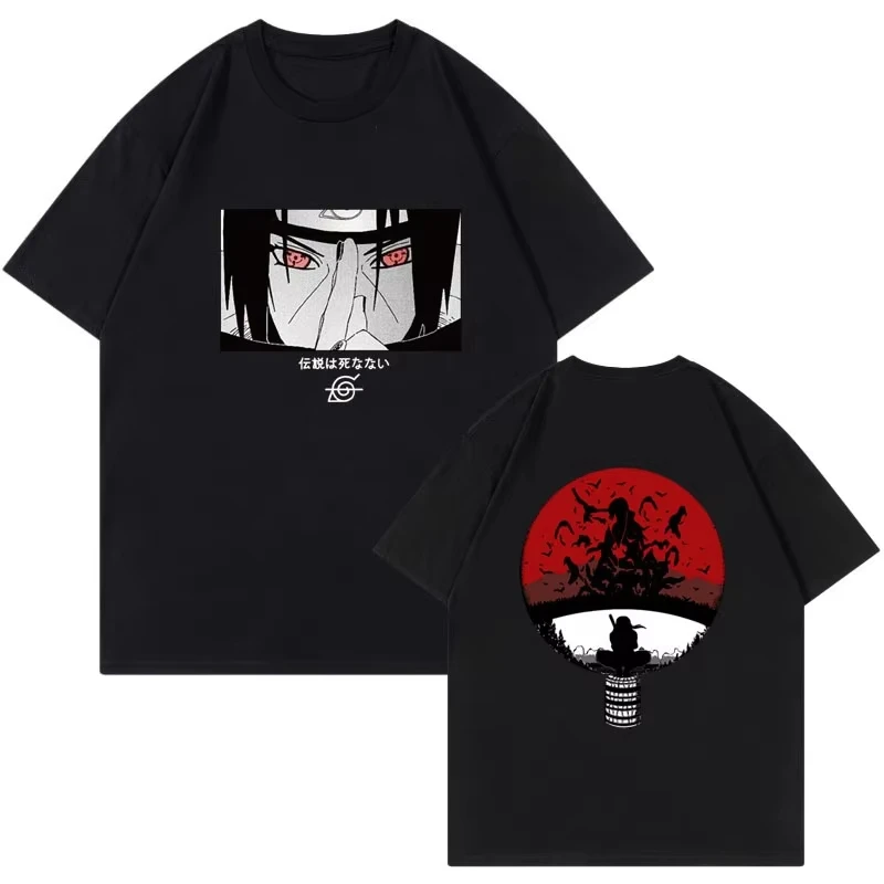 Trendy Brand Hot Selling Children's T-shirt Japanese Anime Naruto 100% Pure Cotton Printed Parent-child Outfit Short Sleeved