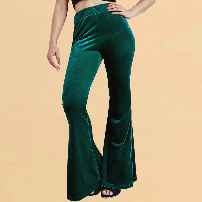 Women Flared Trousers Cross 2023 Autumn High Waist Stretch Plus Size Pants Solid Color Fashion Casual Ladies Flare Bottoms New