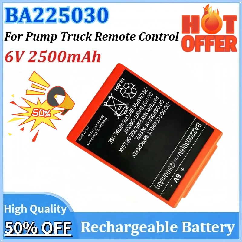 

New 6V 2500mAh BA225030 Replacement Battery for Pump Truck Remote Control Lithium Battery Rechargeable Battery Accessories