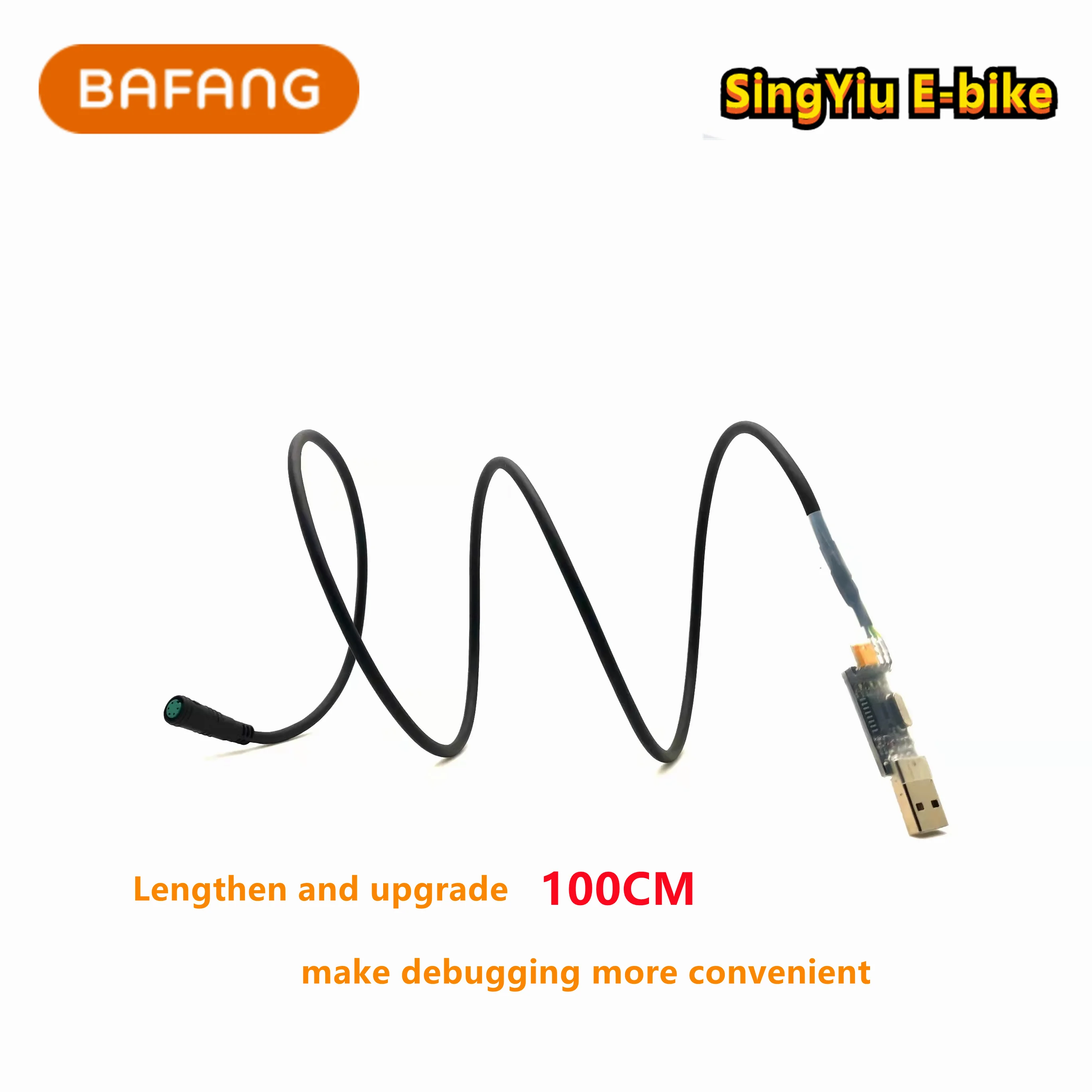 Bafang Programming Line for E-bike, USB Conversions Cable for BBS01, BBS02, BBSHD, Hydraulic Brake Sensor Display, Mid Drive Mot