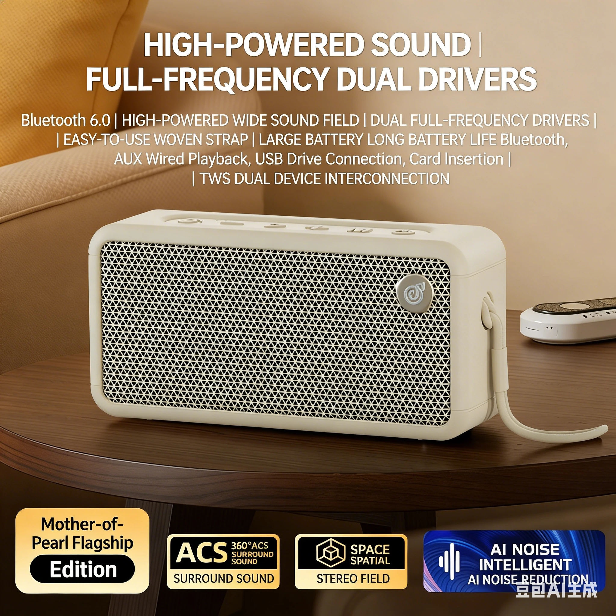 

Bluetooth-колонка T78, два широкополосных динамика, стереосопряжение TWS, несколько режимов подключения, длительное время автономной работы, портативная колонка
