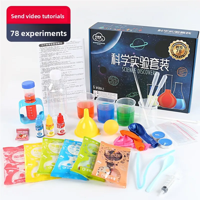Set di esperimenti scientifici, pacchetto di materiali per invenzione della produzione tecnologica per bambini Piccolo esperimento di chimica fai-da-te
