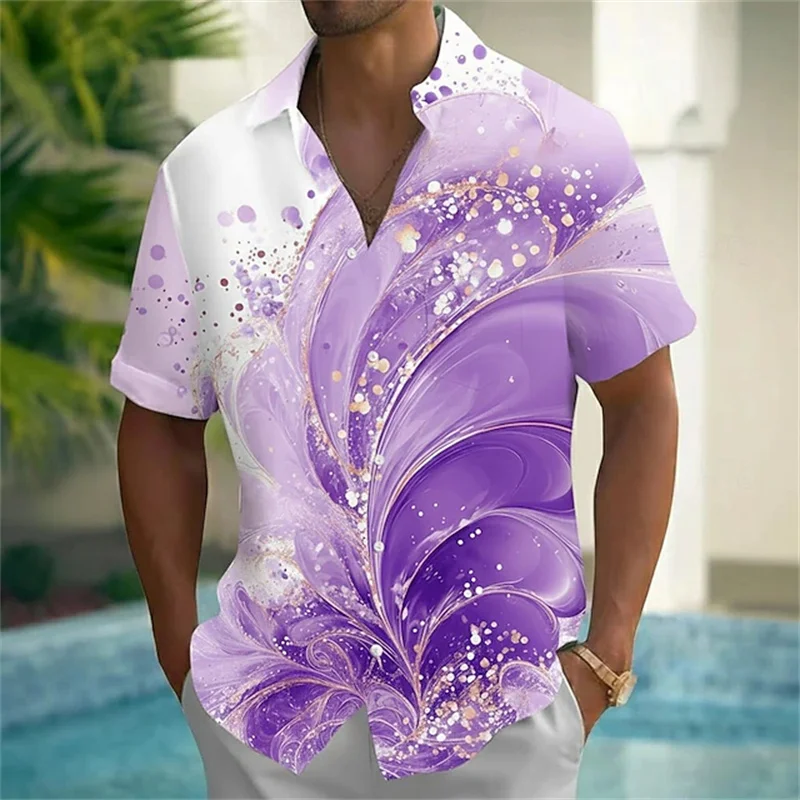 2026 New Men's Short-Sleeve Shirt, Casual Shirt, Artistic Print Short-Sleeve Shirt, Outdoor Casual Vacation Hawaiian Shirt