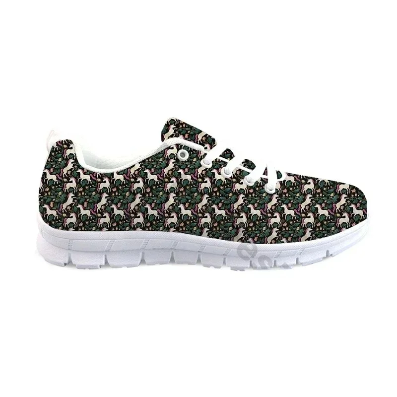 Black Sneakers Women Platform Casual Shoes Floral Horse Design Flatshoes For Custom Large Size Trainers Ayakkabi Erkek