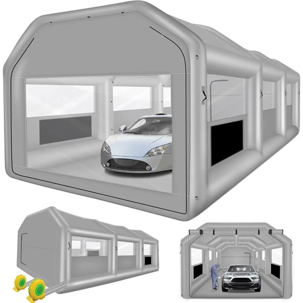 

Inflatable Paint Booth, 26X14.5X9.7Ft Inflatable Spray Booth Tent, Car Paint Tent Air Filter System for Car Parking Workstation