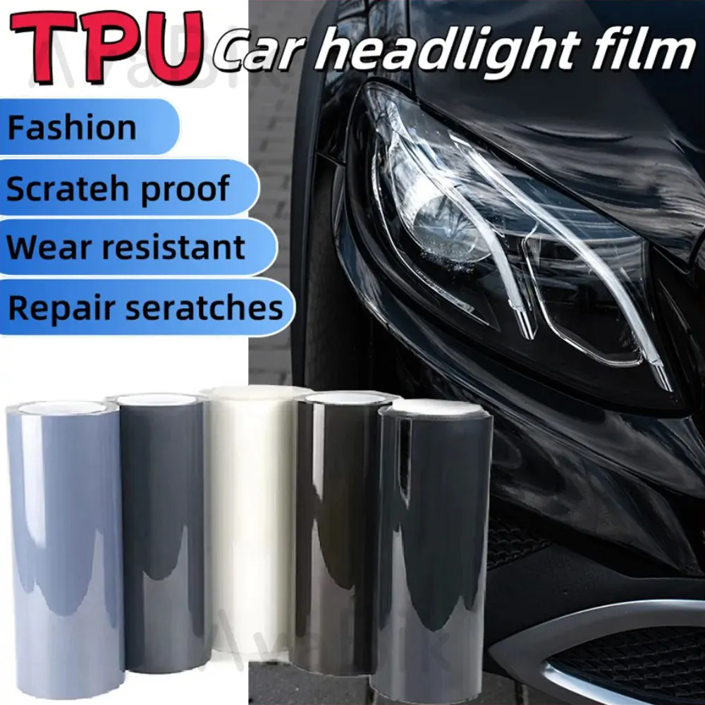 30CM TPU Headlight Protection Film 5 Years Warranty Quality Self Healing Not Yellowing PPF Fog Lamp Taillight Color Change Film