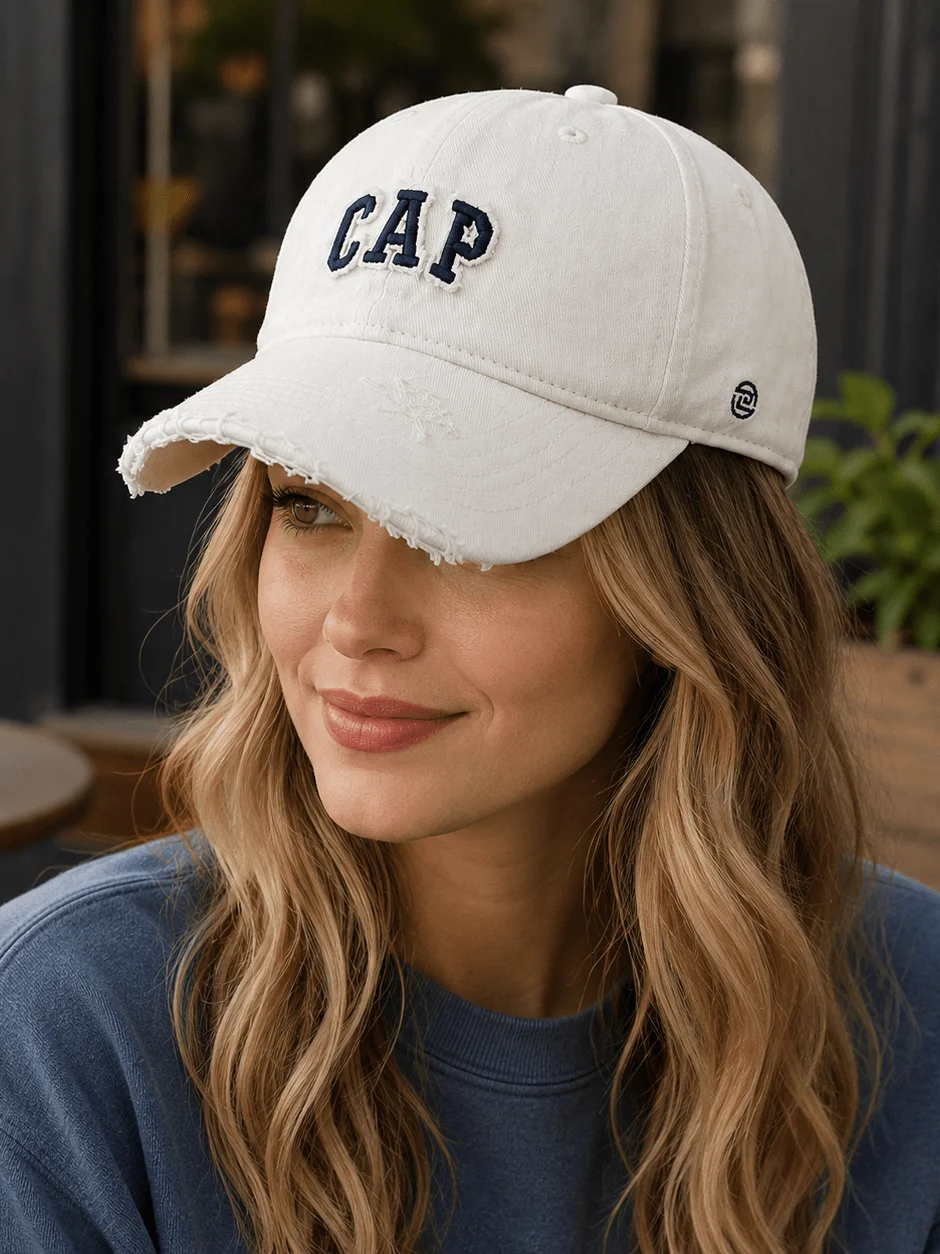 Unisex Adjustable Letter Embroidered Ripped Design Baseball Cap  All-season Trendy Hip-hop Dad Hat Trucker Hat
