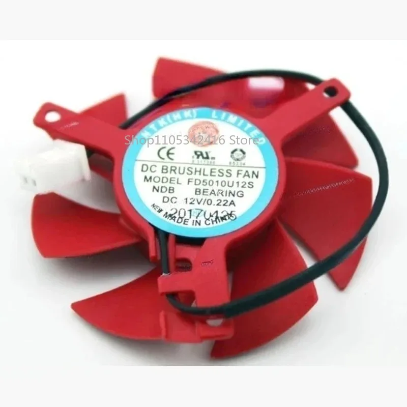 FD5010U12S Brushless Cooling Fan 12V 0.22A 3.9cm Hole Pitch 4.7cm Diameter DC Fan