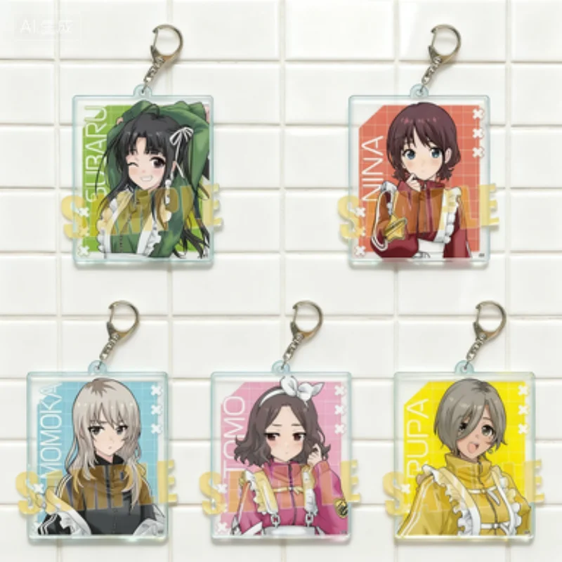 

Anime GIRLS BAND CRY Ornaments Acrylic key chains SUBARU AWA KAWARAGI MOMOKA ISERI NINA Display Gifts For Friends