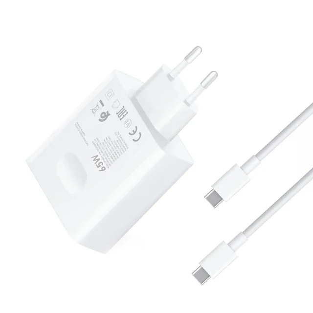 Ładowarka superszybka PD 65W do Huawei P50 Pro P40 P30 Honor 60 Pro Zasilacz USB C do Samsung S24 Ultra S23+ S22 Kabel 2M