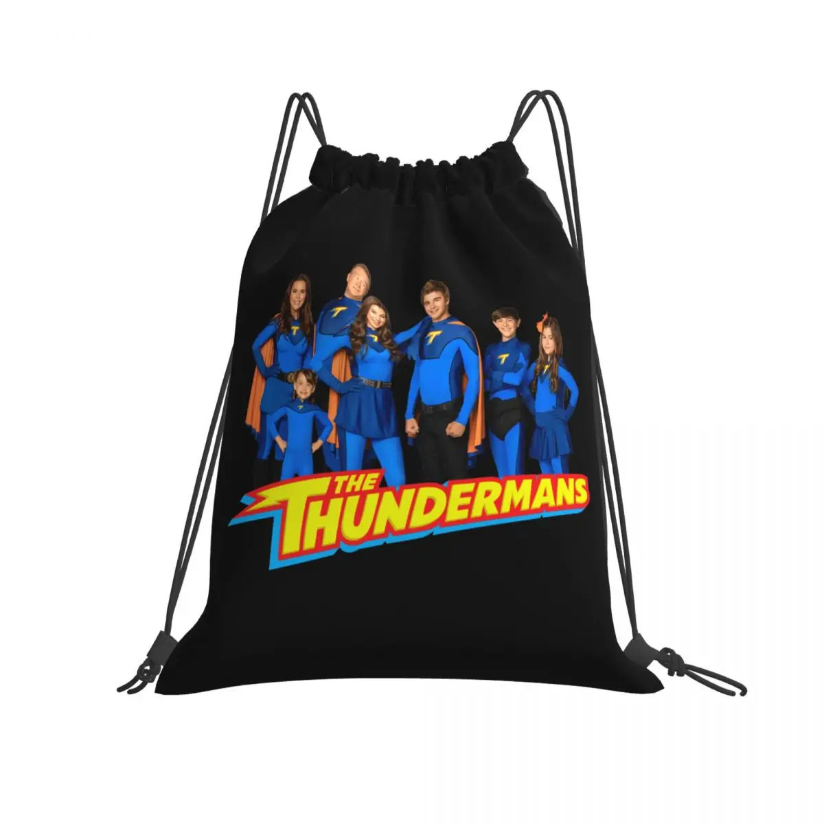 The Thundermans Family Group Shot Logo Drawstring Bags Gym Bag Shoe Bag School Sport Bag