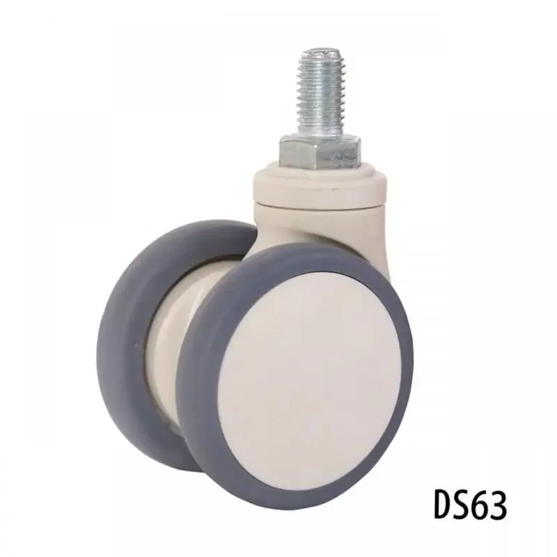 4 Pcs/lot  2.5 inch High quality M12/M22 medical universal wheel, silent center control wheel caster bed brake rubber wheel