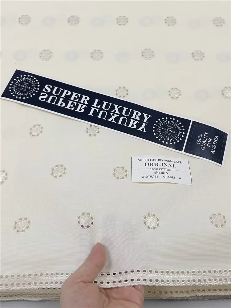 

100% Cotton Laces In Switzerland Nigerian Laces Fabrics High Quality African French Satin Fabric For Men Clothes Material-XX