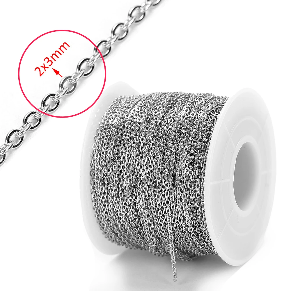 10 Meter 2 Meter Goldfarbene Edelstahl O-förmige Gedrehte Ketten DIY Halskette Armband Körperkette Schmuckherstellung Zubehör