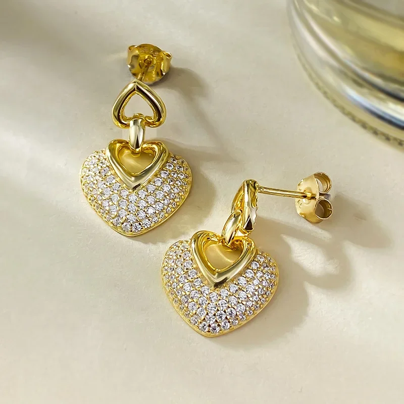 

Новые серьги из чистого серебра S925, легкие, роскошные, темпераментные, модные, изысканные серьги с бриллиантами для женщин, ювелирные изделия