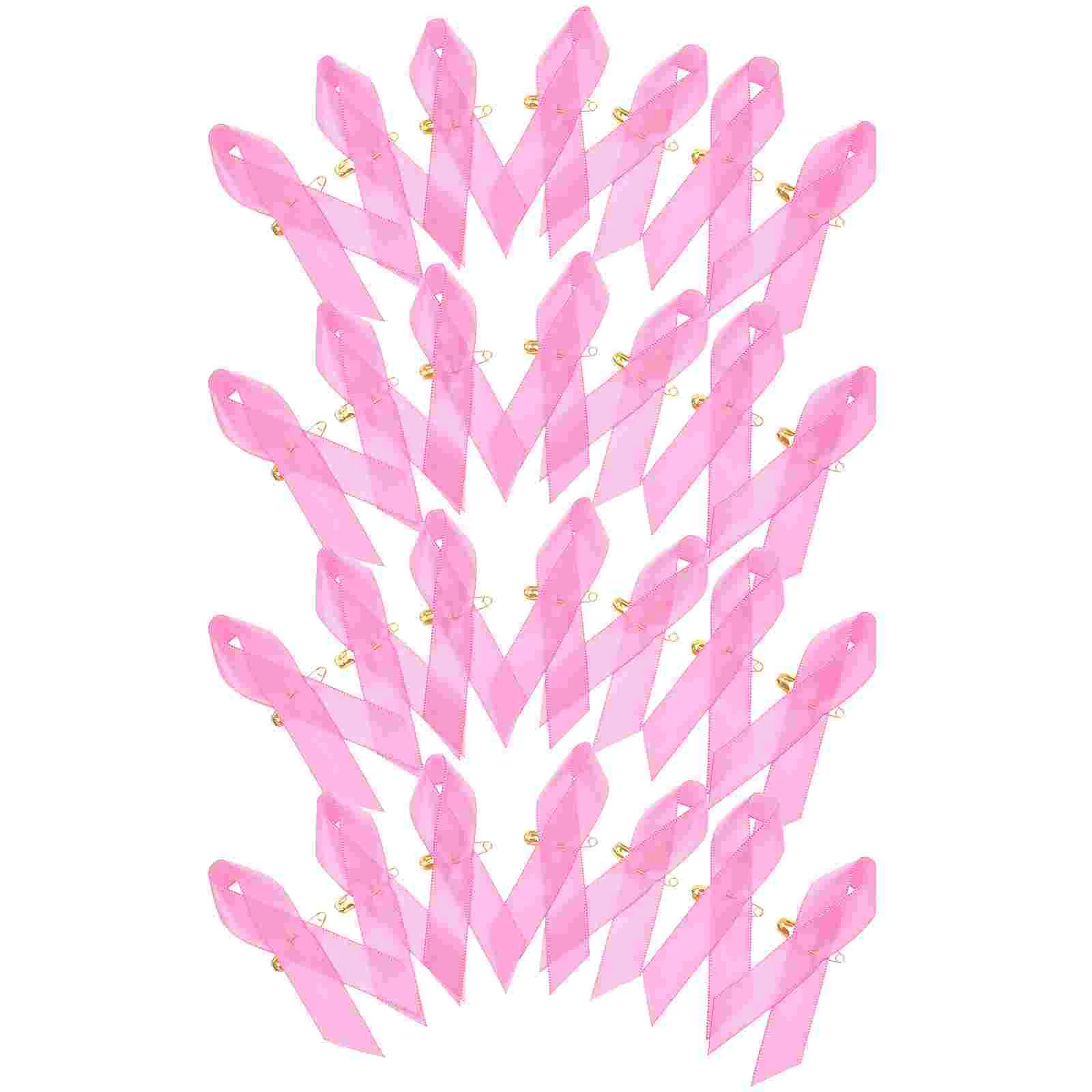 100 Pcs Pink Ribbon Publicity Accessory Breast Gifts Jewelry Awareness Decor Portable Cancer Delicate Fundraising Love