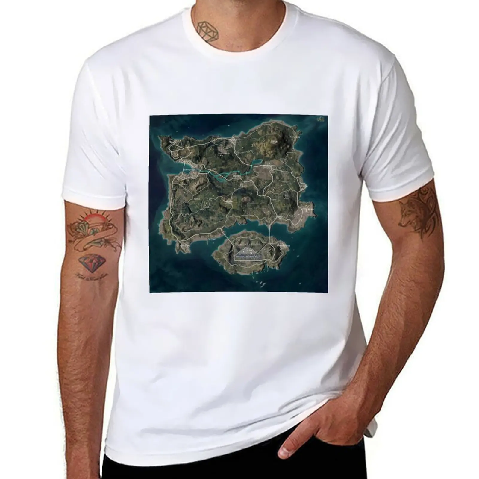 

PUBG New Erangel 10000x10000 (10k) poster T-Shirt t shirts cotton 100% funny t shirts cotton T-Shirt