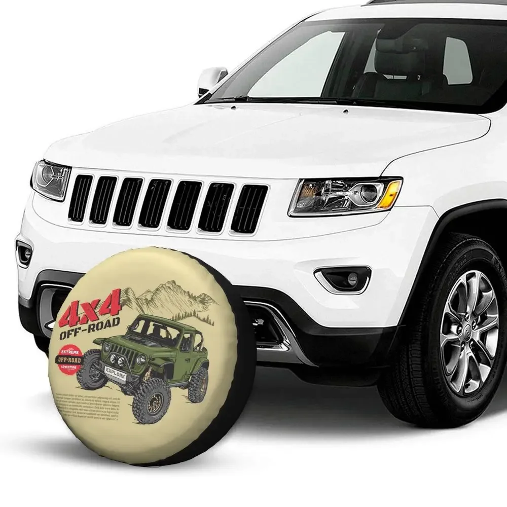 Maßgefertigte Vitara Offroad Ersatzradabdeckung Tasche für Jeep Hummer Auto-Radschutz Zubehör 14" 15" 16" 17" Zoll – Detail 33