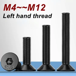 Left handed thread screws DIN7991 M4 M5 M6 M8 M10 M12 Grade 10.9 Alloy steel Hex socket flat head screw