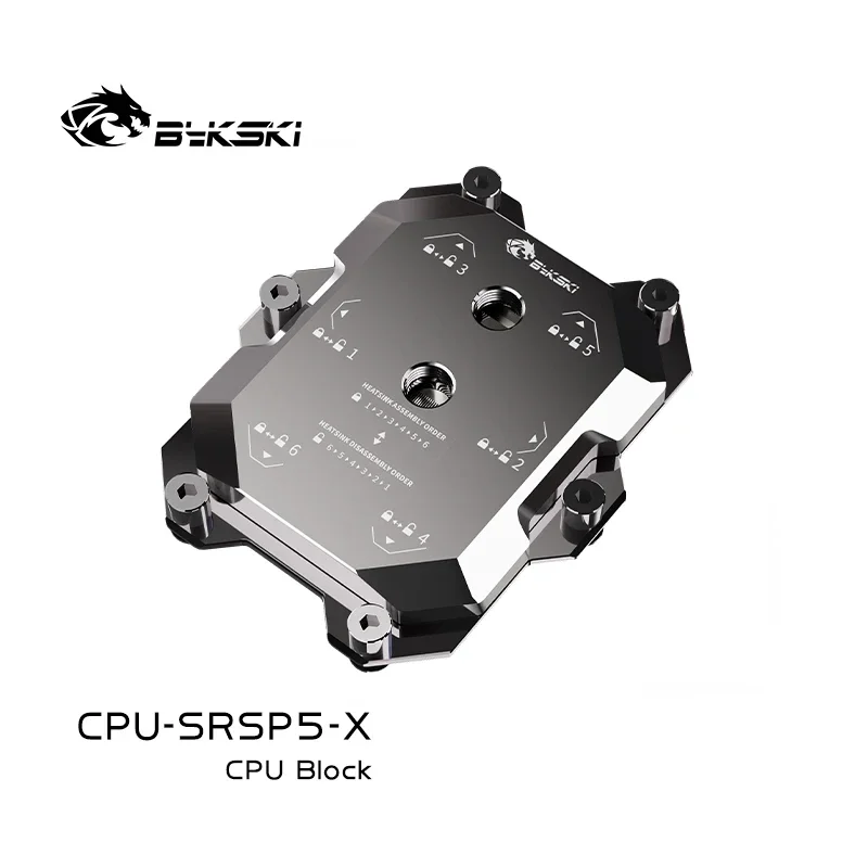 Bykski SP5 AMD SP5 Watercooler CPU Block Server AI Cloud Computing Liquid Cooling 0.3mm Waterway Full Metal CPU-SRSP5-X