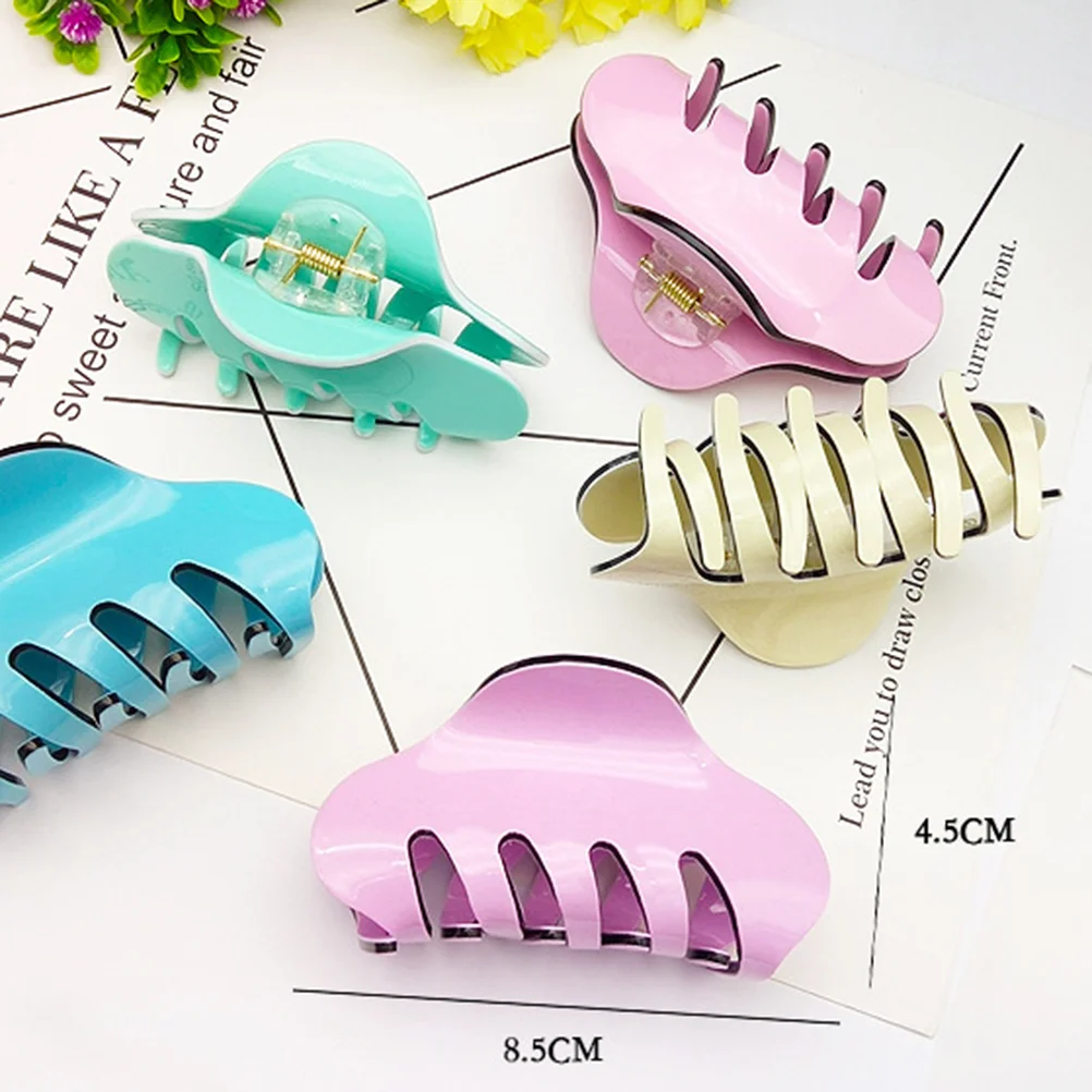 2pcs Candy Color Hair Claw Clip Acrylic Strong Holding Power Hair Clips Hairgrip Hair Barrettes for Women and Girls Medium or Lo