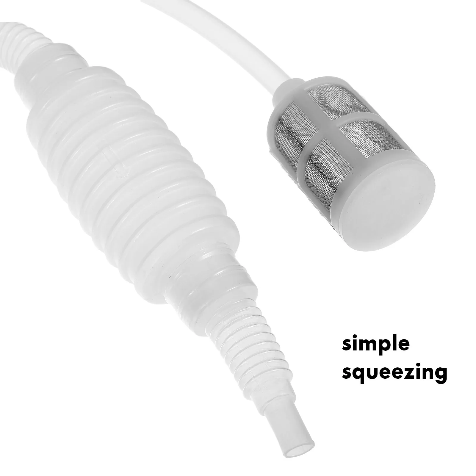 2 قطعة مضخة يدوية يدوية أنابيب سيفون المياه خرطوم شفاف مضخة نقل زيت الوقود مع شاشة مرشح وقود فعال آمن