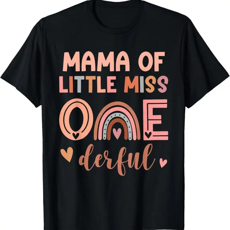 Mama of Miss Onederful 1st Birthday Party Girl Cute Mom T Shirt