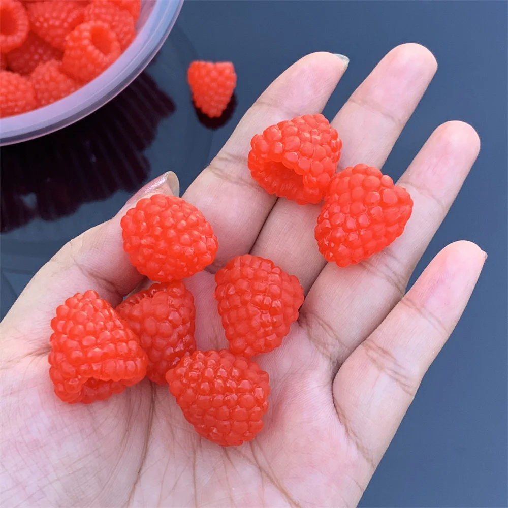 20pcs Raspberry Fruit Fresh Fake Food Plastic Model Snack Truck Home Baking Diy Kitchen Cute Mini Play Party Candy Drink Creamy