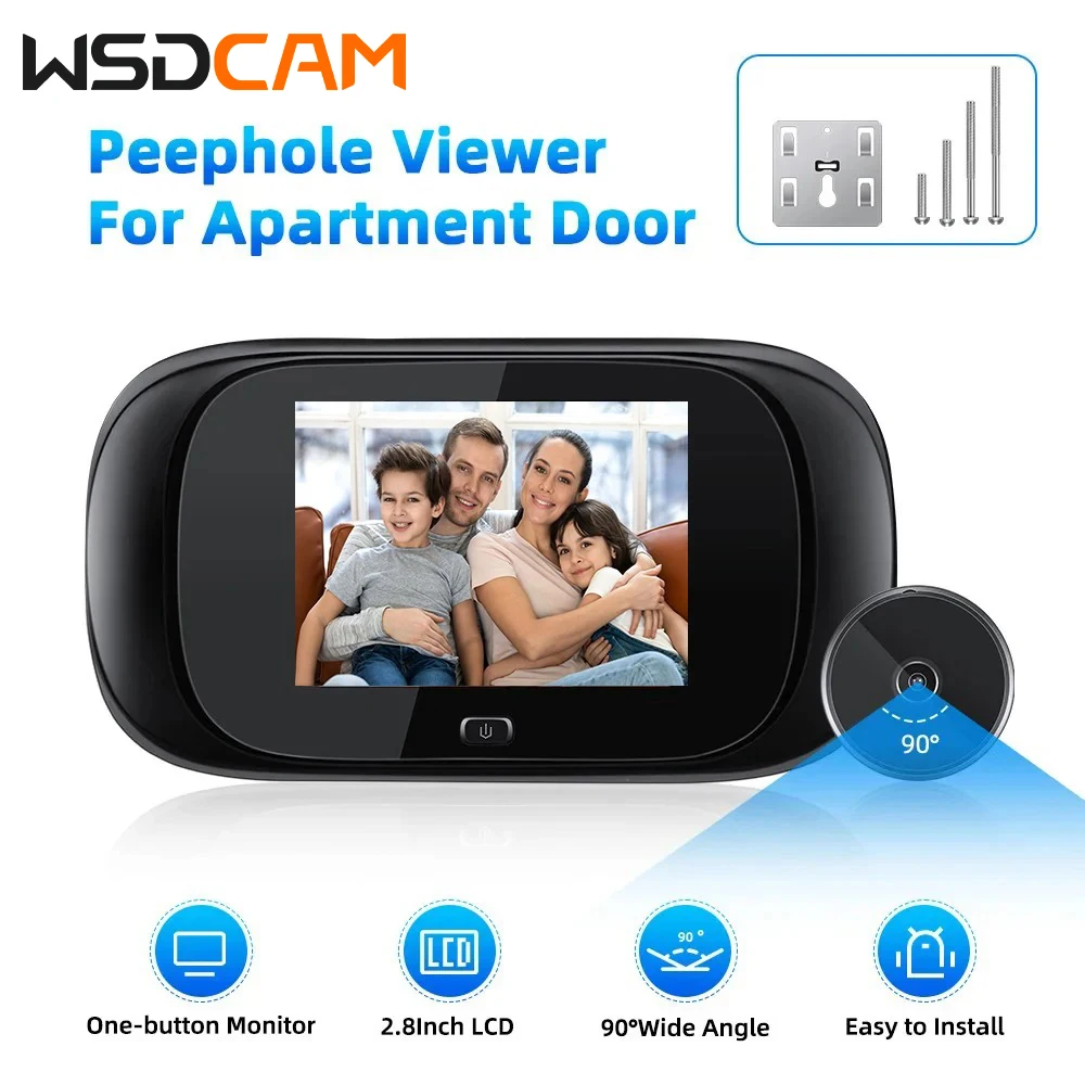 

WSDCAM 2.8inch LCD Display Digital Doorbell Peephole Viewer 90° Wide Angle Door Eye Monitor Camera Home Security Camera