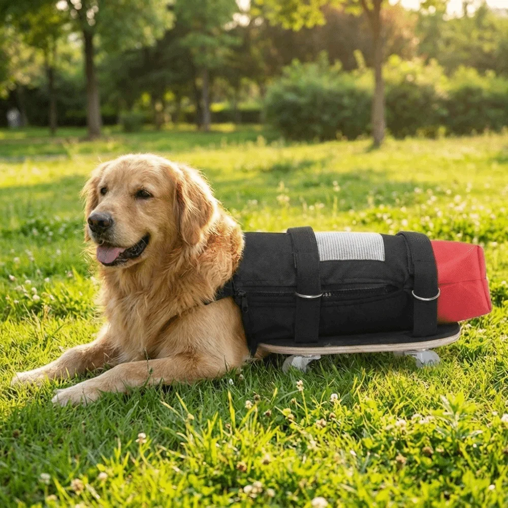 Breathable Pet Towing Bag Pulley Car Wear-Resistant Comfortable Dog Wheelchair Adjustable Strap Dog Walking Scooter