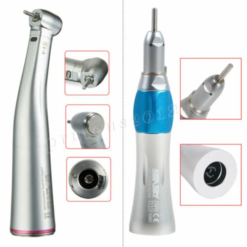 

Dental 1:1 Slow Low Straight Nosecone /1:5 Increasing LED Light Fiber Optic Contra Angle Handpiece For Nsk Ti-MAX X95L Kavo