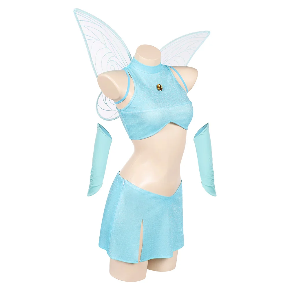 Bloom Cosplay Costume Winx Cartoon Fairy 2025 Club Women Vest Skirt Elf Wing Gloves Outfits Halloween Carnival Party Suit view 5