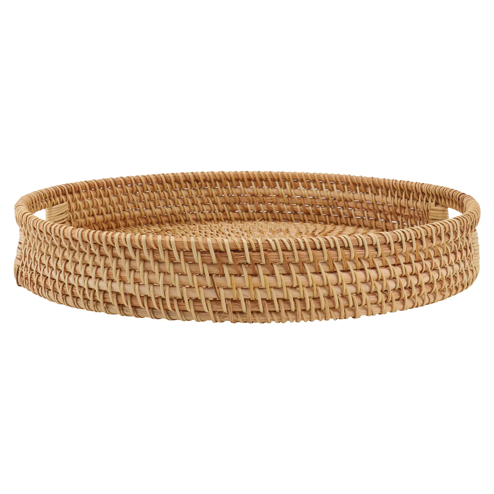 

Handmade Woven Storage Basket Fruit Bread Container Light Brown Reusable Kitchen Pantry Decoration Practical Food Holder