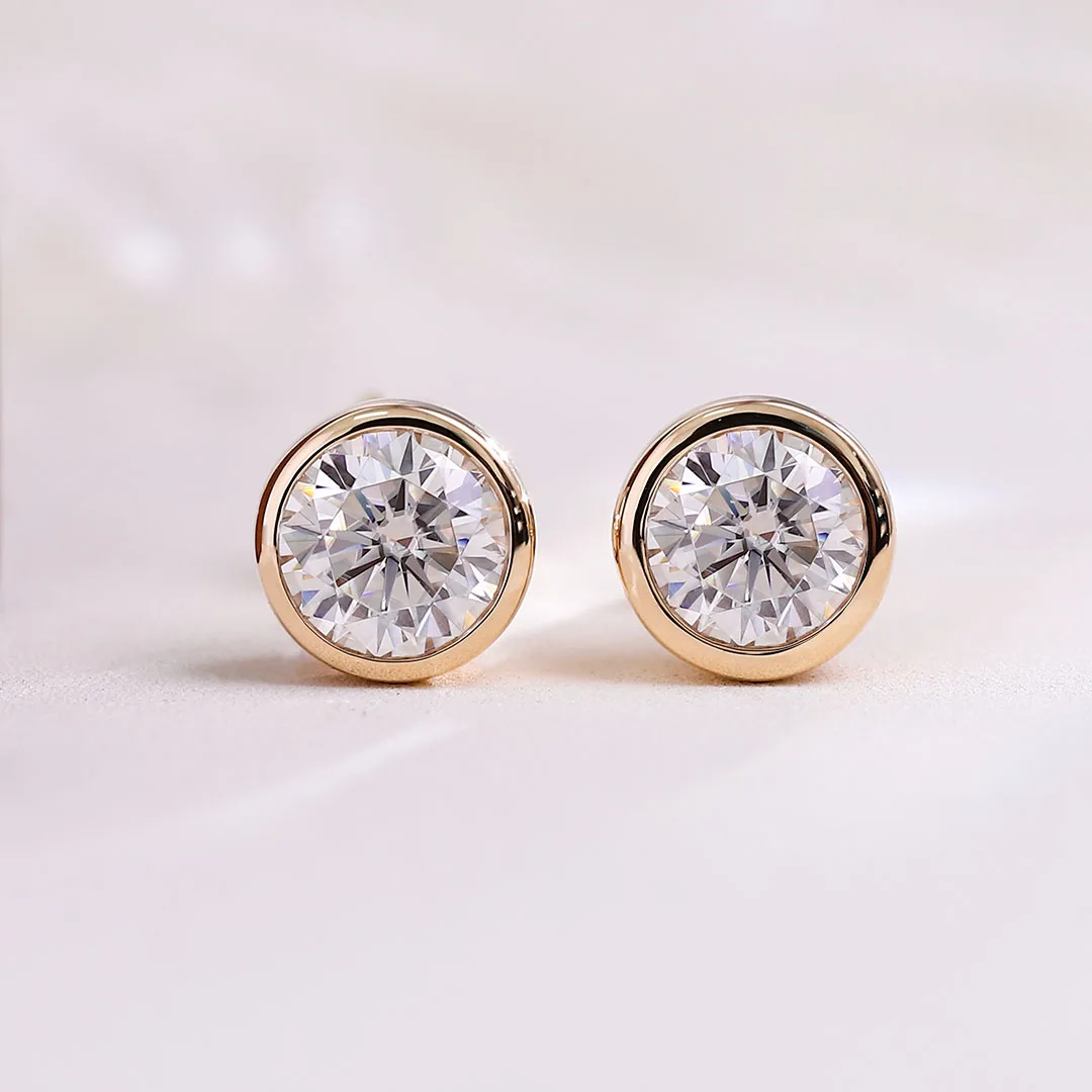 بروفانس 925 الفضة الحافة وأقراط 5 مللي متر Def مويسانيتي مستديرة GRA Cert الكلاسيكية غرامة مجوهرات للنساء الرجال ارتداء اليومي #6