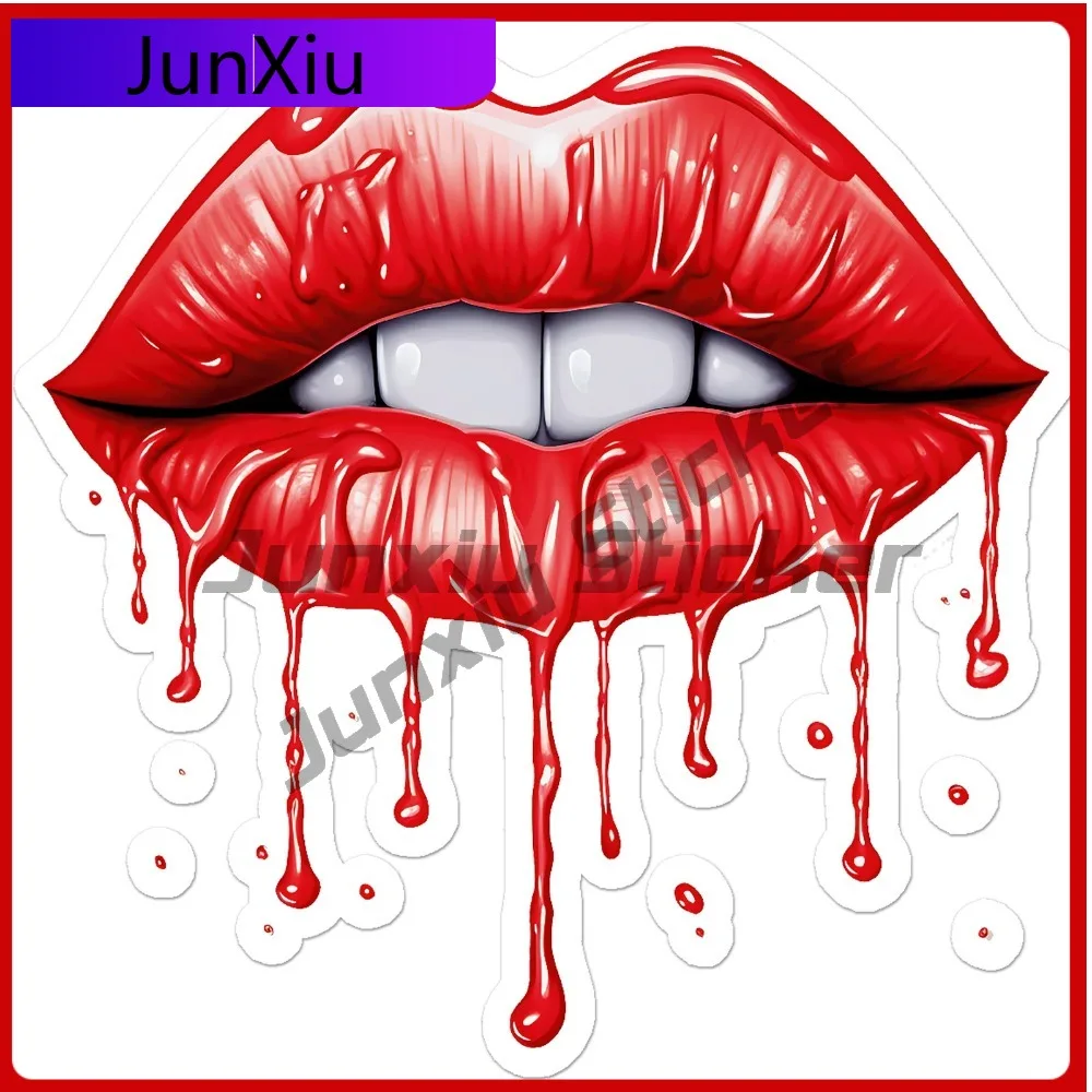 

Dripping Red Lips New Must Have Durable Classic Window Decal Accessory Waterproof Vinyl Car Laptop Bumper Auto Exterior Gift