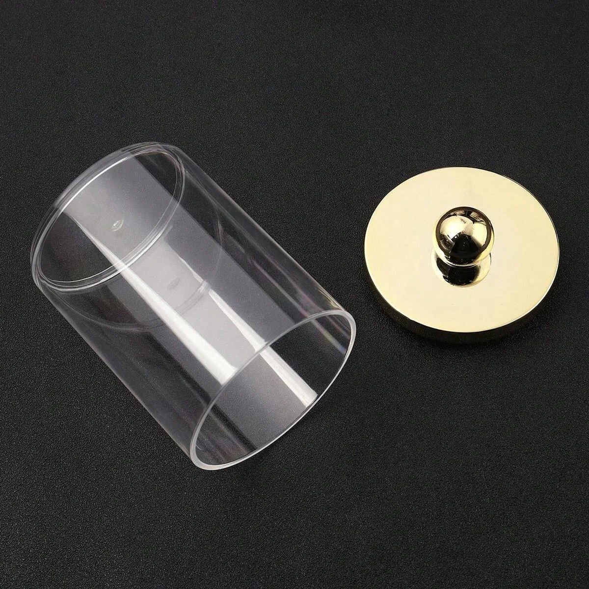 حامل وسادة كروية من القطن، منظم بلاستيكي مع غطاء، جرة صيدلية من القطن سعة 10 أونصة، منظم شفاف، منظم مستحضرات التجميل، #6