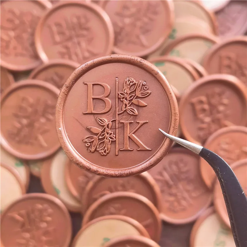 Custom Wedding Wax Seal Stickers, Handmade Wax Seals, Initial Wax Seals,Monogram Wax Seals, Self-Adhesive Wax Monogram Seals