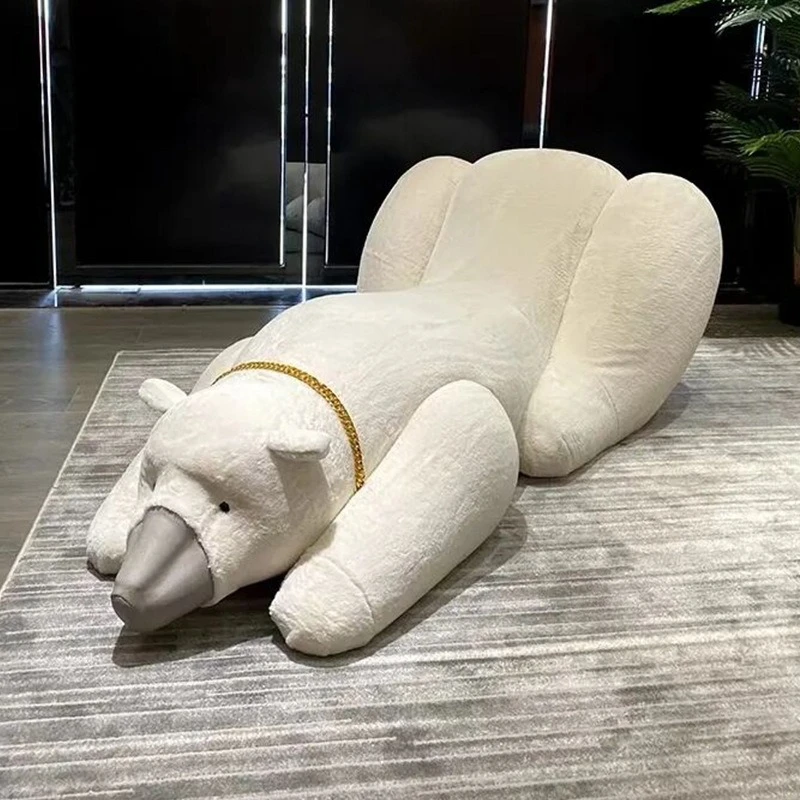 

Fabric Italian light luxury living room leisure single animal chair comfortable recliner