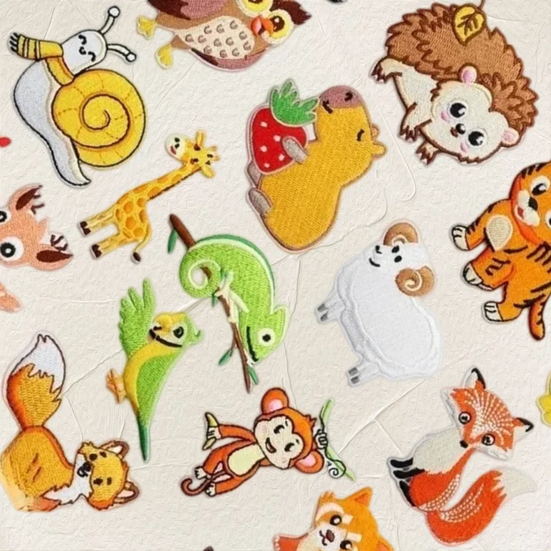 

Civet Embroidery Cloth Sticker Cartoon Animal Patch Sticker Fox Brown Bear Children's Clothing Decorative Embroidery Stamp