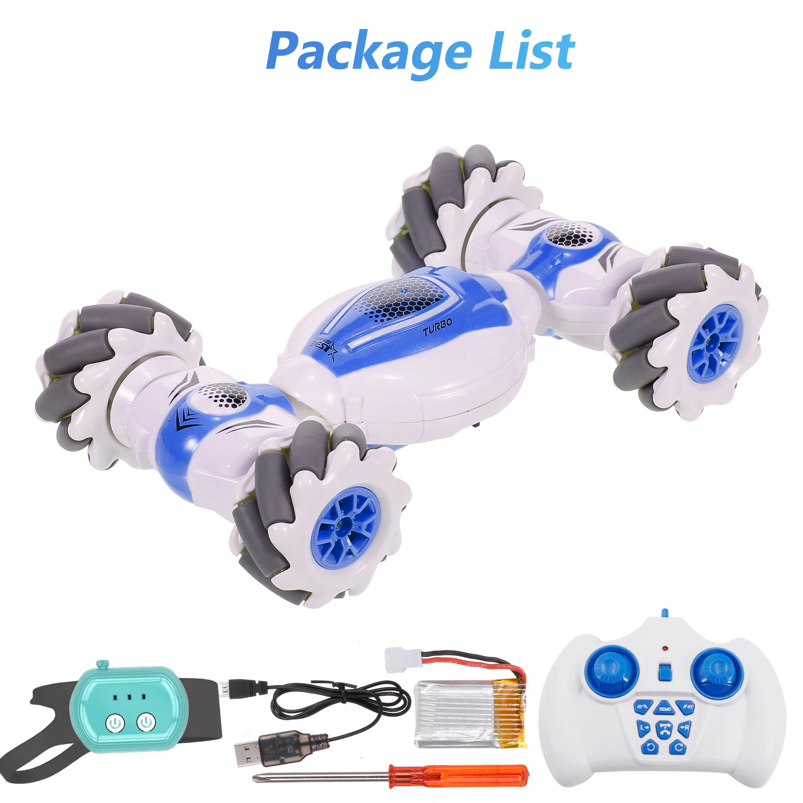 S-012 RC Stunt Car Remote Control Watch Gesture Sensor Deformable Electric Toy Cars All Terrain Speed 2.4GHz 4WD 360°Rotation