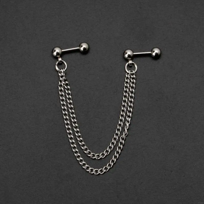 H9EC EAR BONE BONE โซ่ DANGLE EARRING EARICE