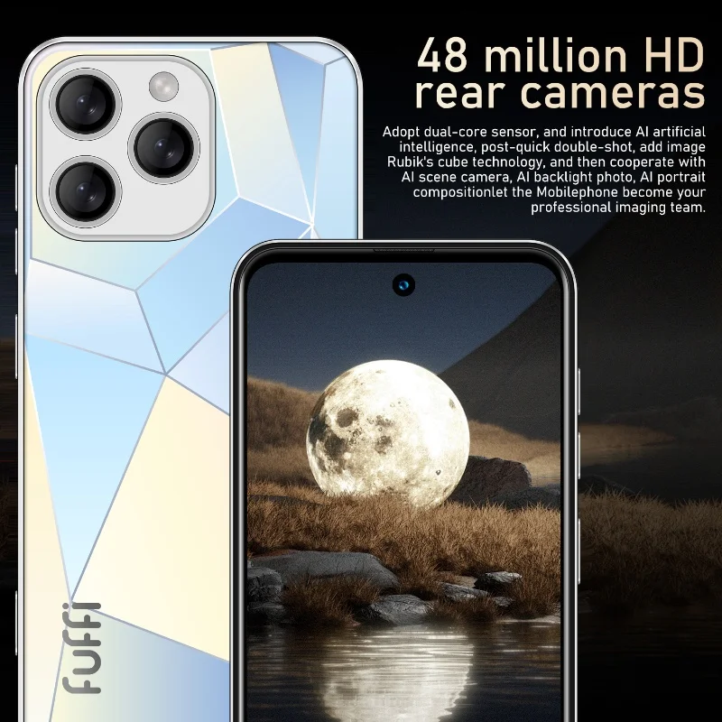 FUFFI Global Vision I16 Pro Smartphone Android 5300mAh 8GB RAM 512GB ROM 6.56 Inch 1080x2640HD 24MP+48MP 4G Network Mobile Phone