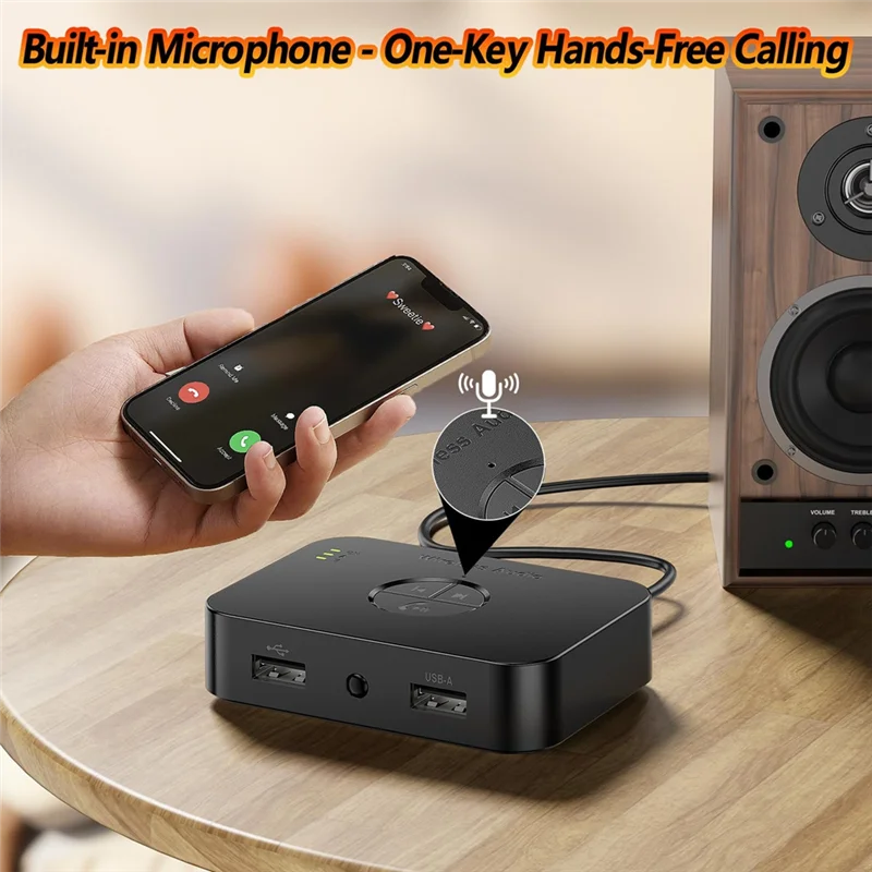 APPLIA-Bluetooth 5.4 Receiver For Home Stereo Bluetooth Adapter For Stereo Receiver Low Latency, HD Audio, USB/AUX/RCA