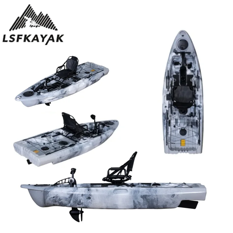 2025 نموذج المصنع الجديد 2.9 متر HDPE بدن المواد دواسة الصيد قوارب الكاياك لشخص واحد يستخدم في بحيرة نهر البحر #3