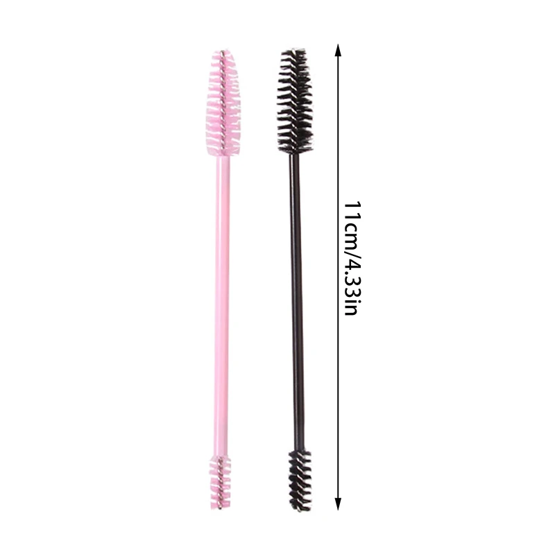 Aplicador de varita para rímel, herramientas de extensión de pestañas, cepillos de maquillaje de doble punta, cepillo de pestañas desechable, mango de plástico