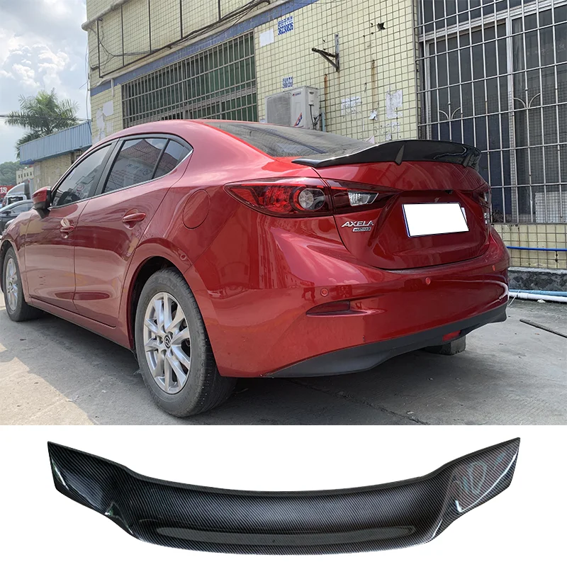 De Fibra De Carbono Tronco Traseiro Asa Spoiler, Acessórios do carro, Fit para Mazda 3 Axela Sedan 4Portas2014 2015 2016 2017 2018 2019, Alta Qualidade