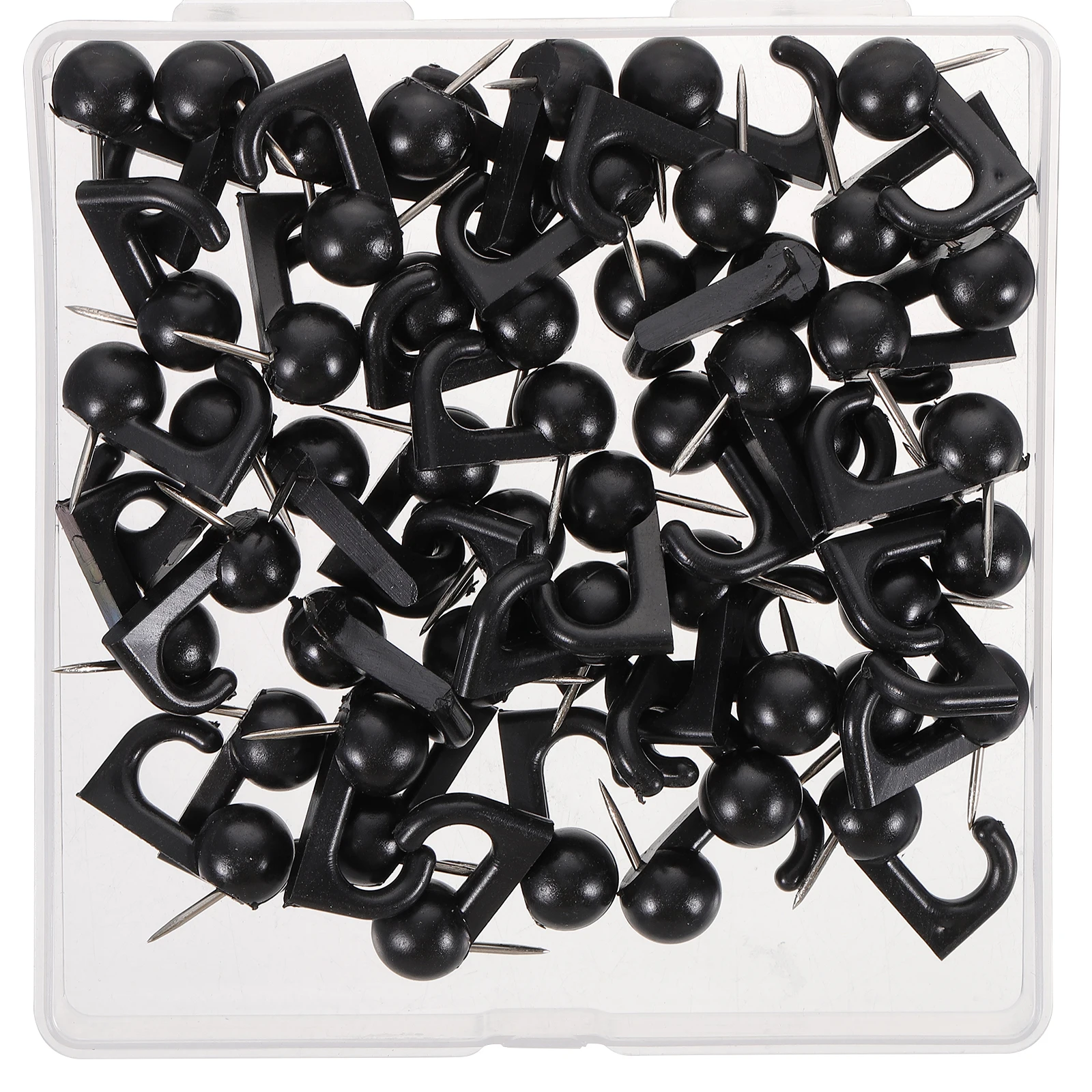 50 Pcs Wall-mounted Metal Hook Hooks Peg Board Plastic Colored Thumbtacks Hanging
