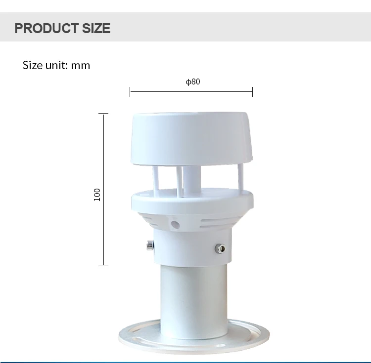 RS485 IoT Air Quality Temperature Humidity Sensor Pressure Ultrasonic Wind Speed Direction 5 in 1 Compact Weather Station