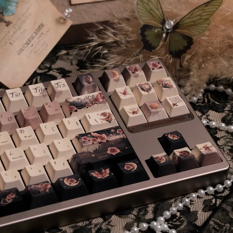 

Decadent Rose Theme Keycaps Set Customization Cherry Profile PBT Sublimation Keyboard Cap for Mechanical Keyboard Accessories