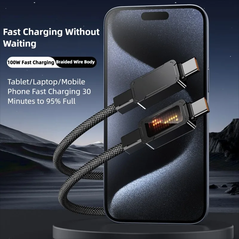 كابل USB إلى النوع C 100 وات خط شحن سريع لهاتف آيفون 17 برو ماكس 16 بلس 15 هواوي سامسونج شاحن فائق USB C سلك بيانات